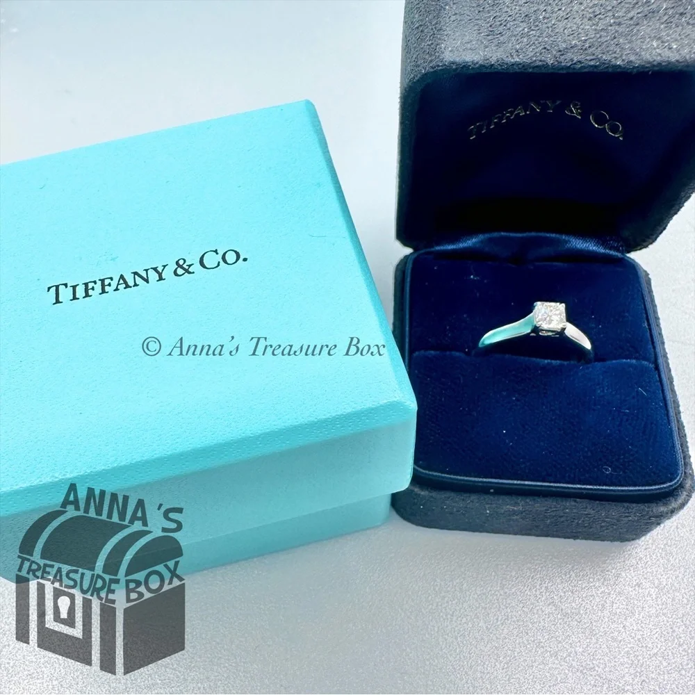 Tiffany & Co. Lucida Platinum 0.37ct Diamond Engagement Ring Size 5 (boxset) - Picture 6 of 8